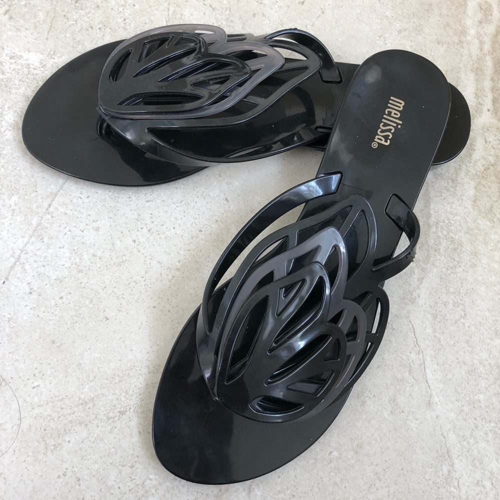 Black Melissa Flip Flops